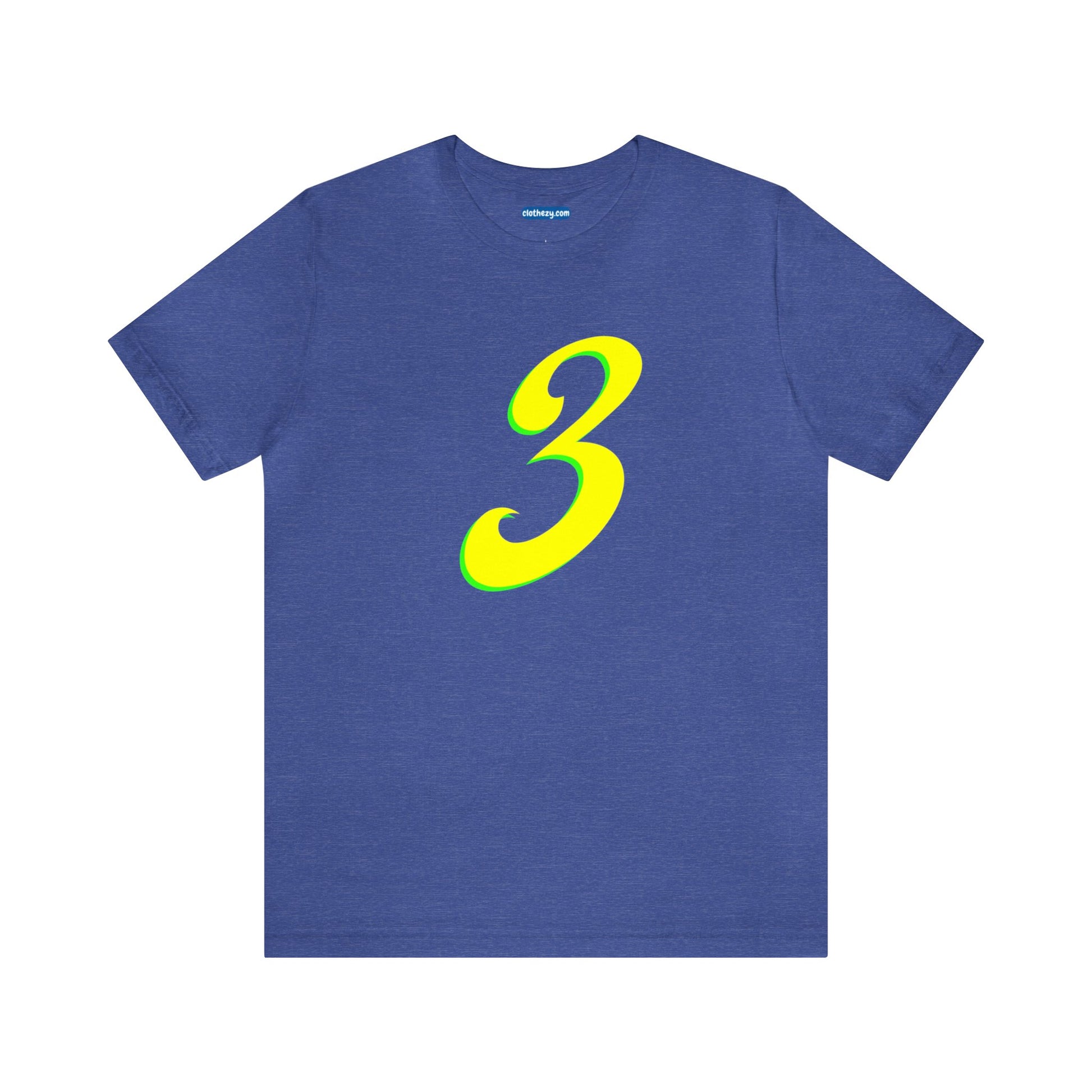 Number 3 Design - Soft Cotton Tee for birthdays and celebrations, Gift for friends and family, Multiple Options by clothezy.com in Navy Size Small - Buy Now
