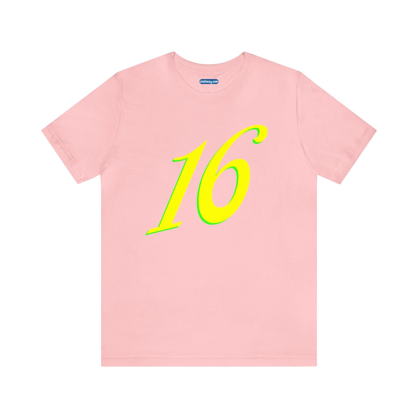 Number 16 Design - Soft Cotton Tee for birthdays and celebrations, Gift for friends and family, Multiple Options by clothezy.com in Pink Size Small - Buy Now