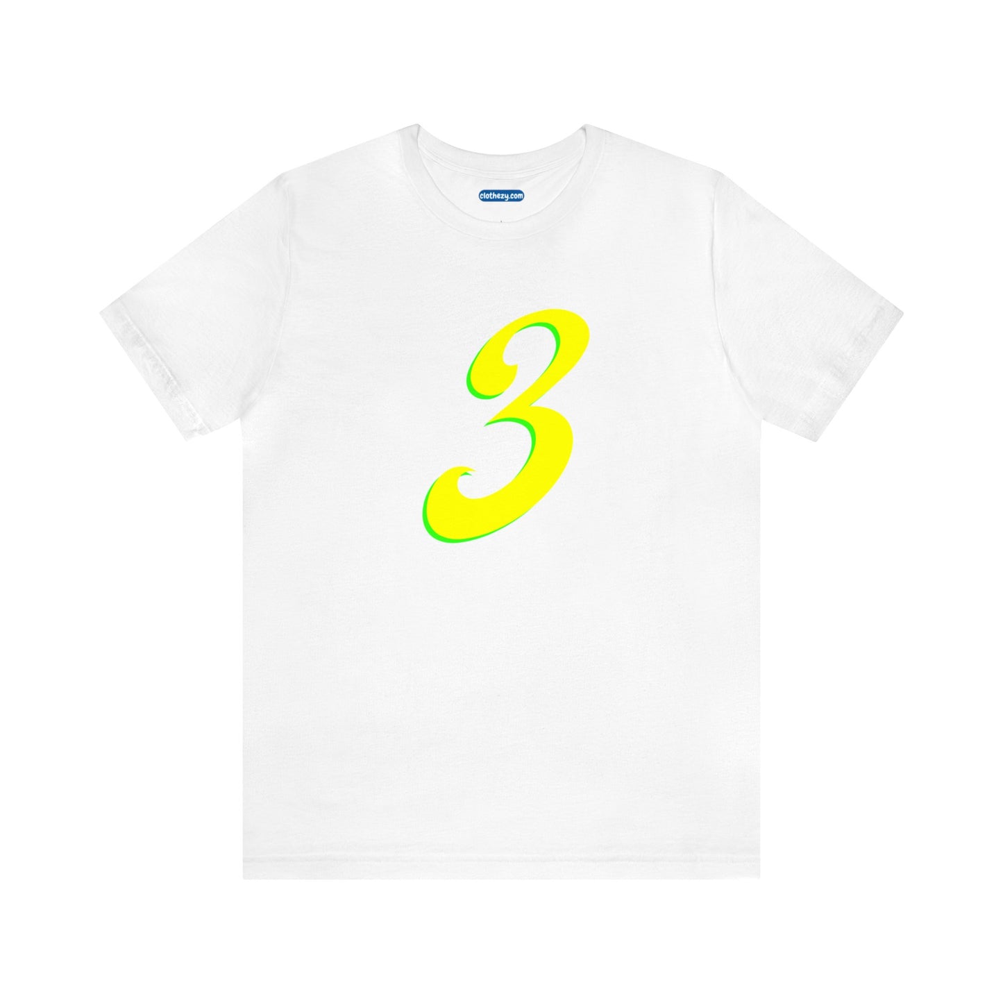 Number 3 Design - Soft Cotton Tee for birthdays and celebrations, Gift for friends and family, Multiple Options by clothezy.com in White Size Small - Buy Now