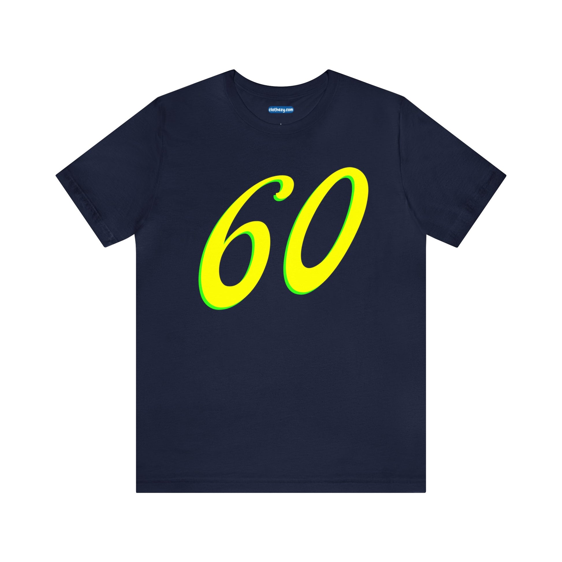 Number 60 Design - Soft Cotton Tee for birthdays and celebrations, Gift for friends and family, Multiple Options by clothezy.com in Navy Size Small - Buy Now