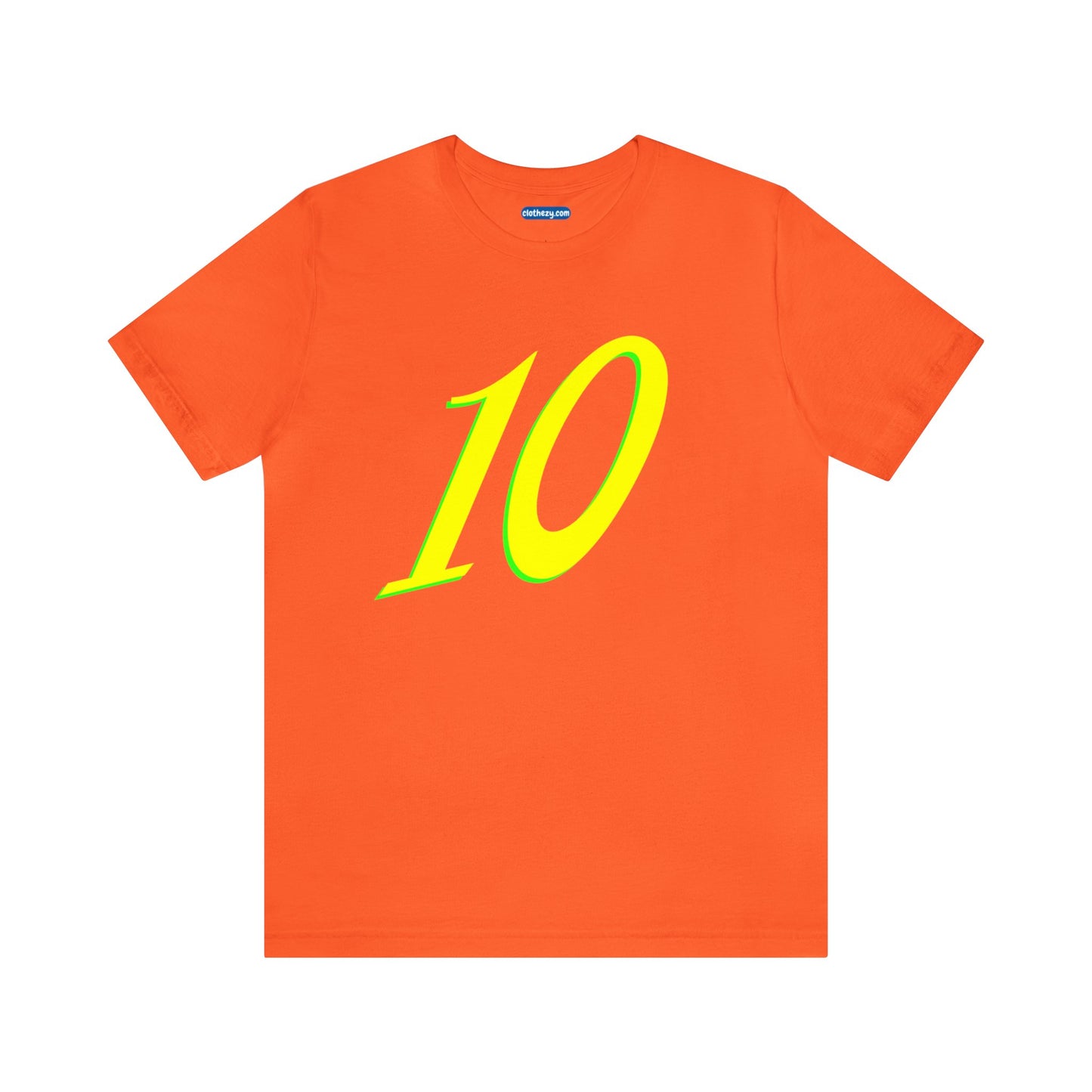 Number 10 Design - Soft Cotton Tee for birthdays and celebrations, Gift for friends and family, Multiple Options by clothezy.com in Orange Size Small - Buy Now