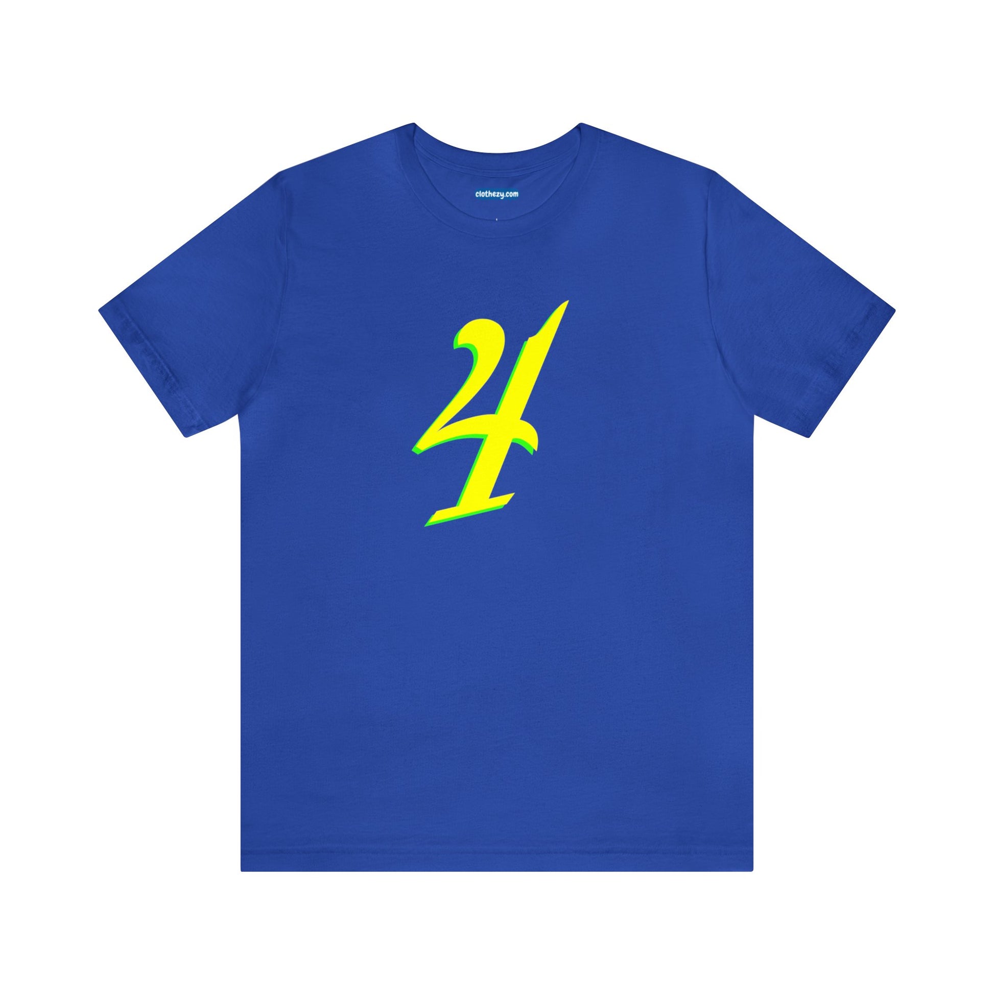 Number 4 Design - Soft Cotton Tee for birthdays and celebrations, Gift for friends and family, Multiple Options by clothezy.com in Royal Blue Size Small - Buy Now