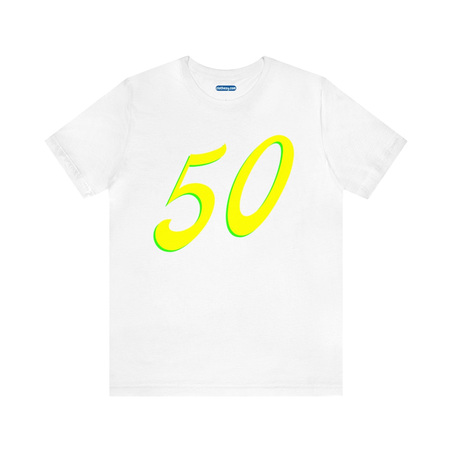Number 50 Design - Soft Cotton Tee for birthdays and celebrations, Gift for friends and family, Multiple Options by clothezy.com in White Size Small - Buy Now