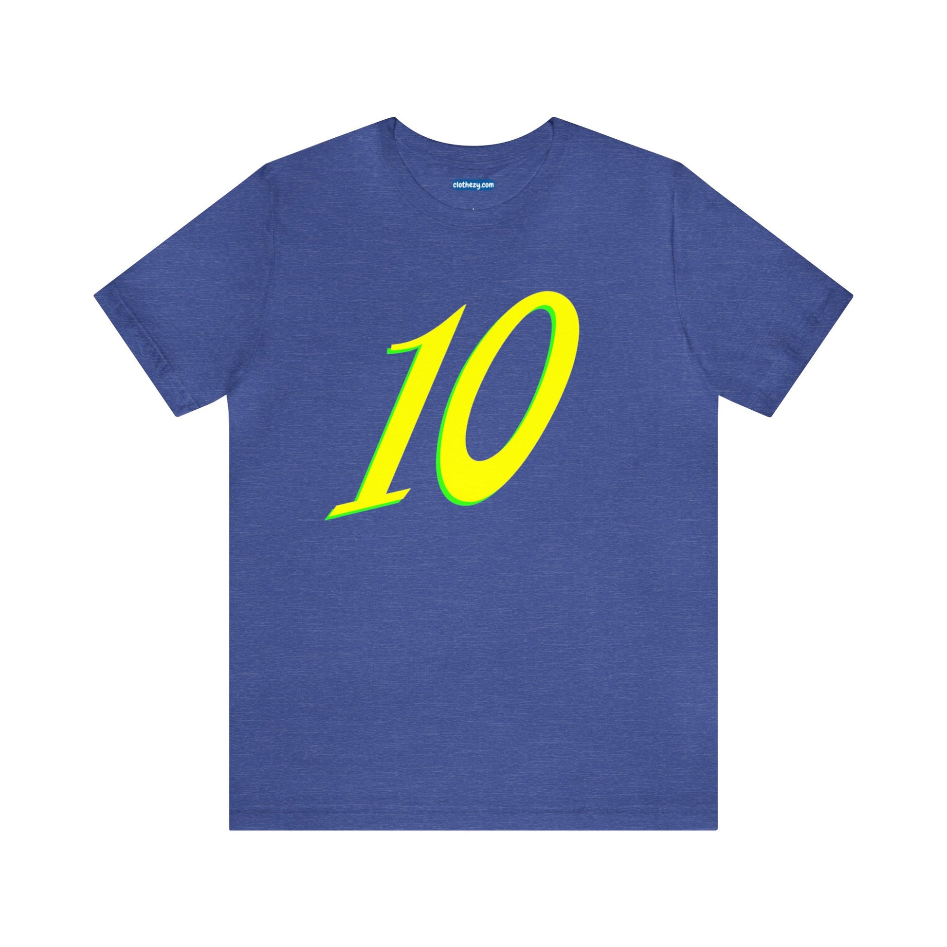 Number 10 Design - Soft Cotton Tee for birthdays and celebrations, Gift for friends and family, Multiple Options by clothezy.com in Royal Blue Heather Size Small - Buy Now
