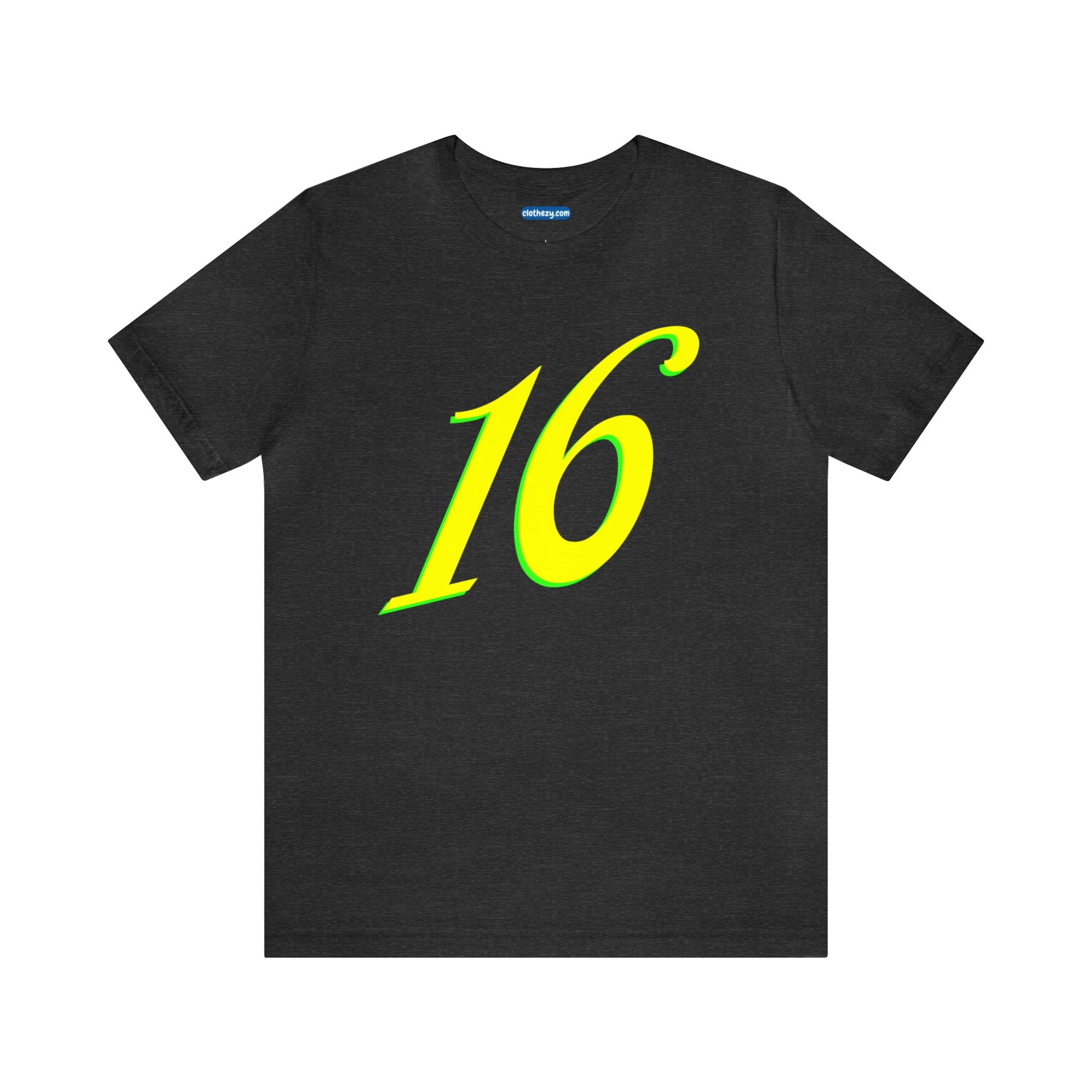 Number 16 Design - Soft Cotton Tee for birthdays and celebrations, Gift for friends and family, Multiple Options by clothezy.com in Gold Size Small - Buy Now