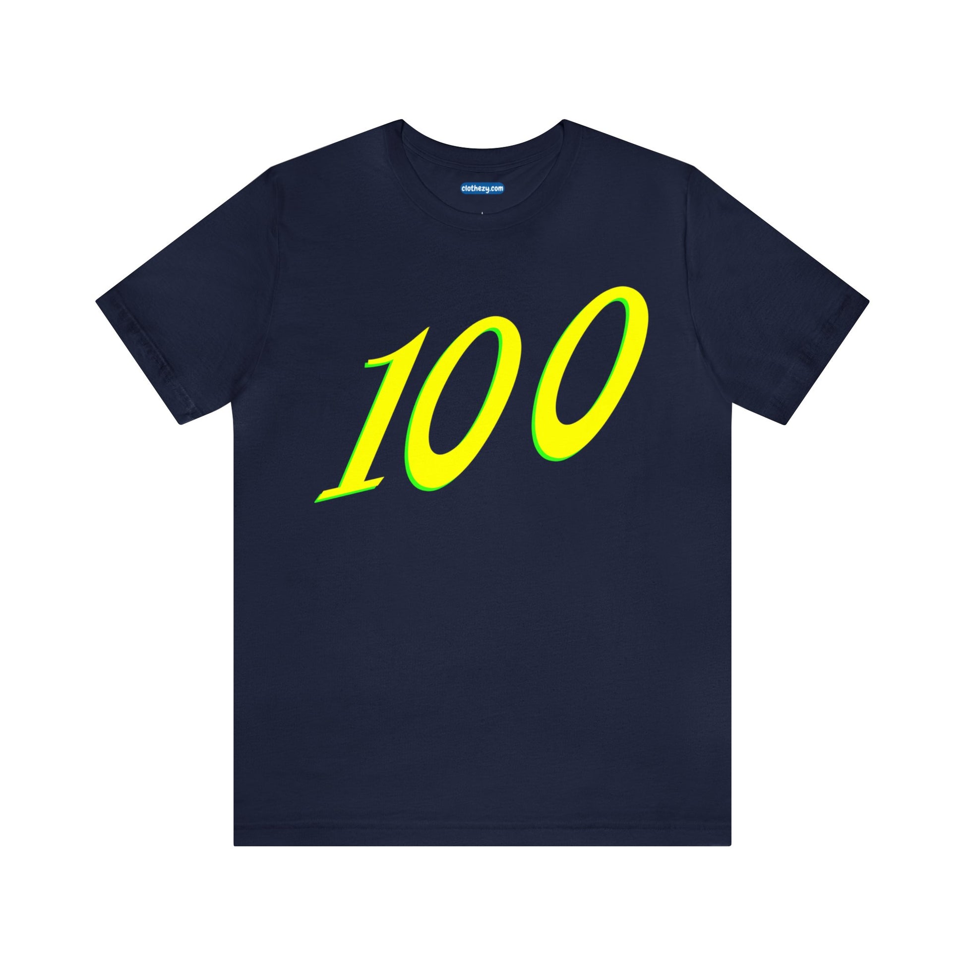 Number 100 Design - Soft Cotton Tee for birthdays and celebrations, Gift for friends and family, Multiple Options by clothezy.com in Navy Size Small - Buy Now