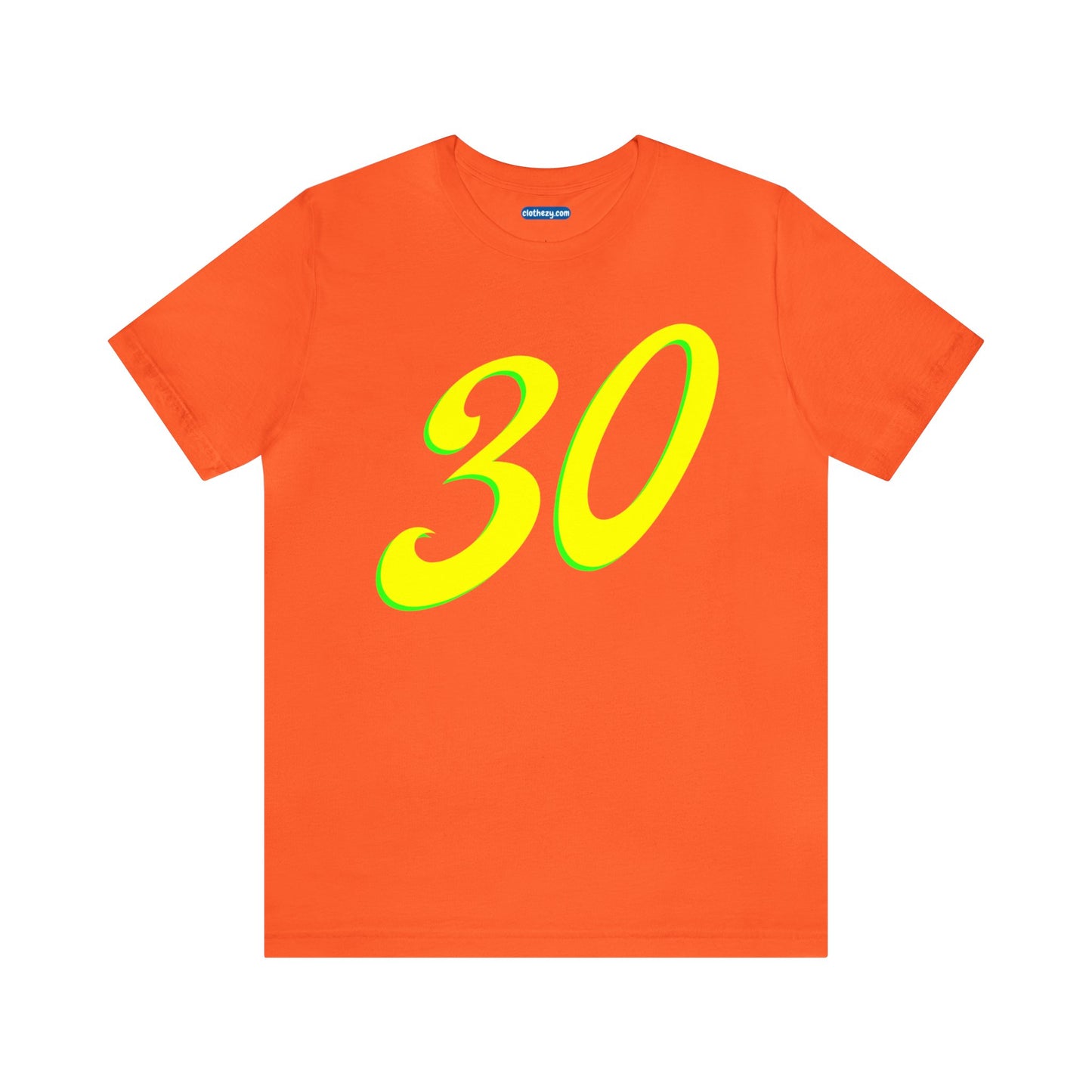 Number 30 Design - Soft Cotton Tee for birthdays and celebrations, Gift for friends and family, Multiple Options by clothezy.com in Orange Size Small - Buy Now