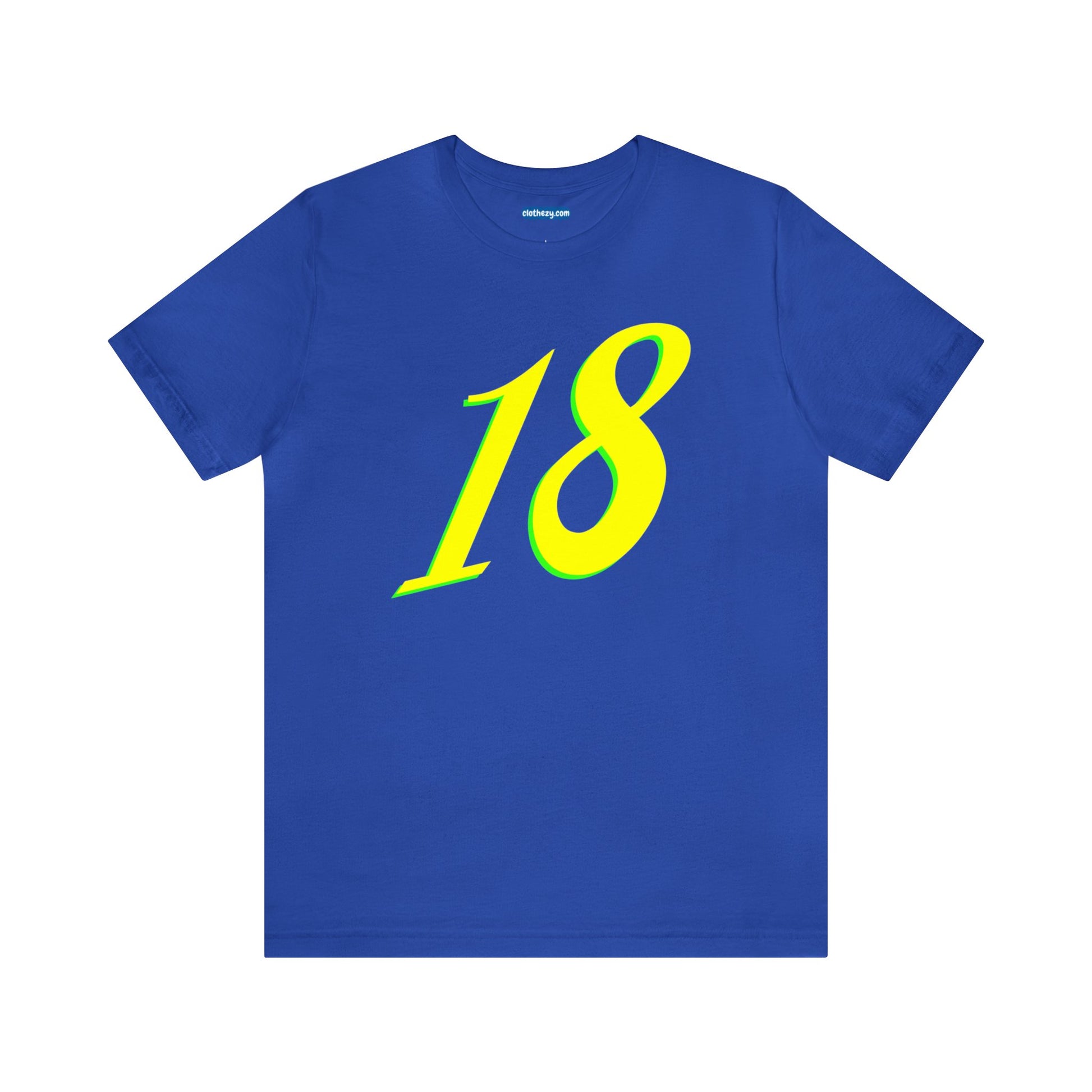 Number 18 Design - Soft Cotton Tee for birthdays and celebrations, Gift for friends and family, Multiple Options by clothezy.com in Royal Blue Size Small - Buy Now
