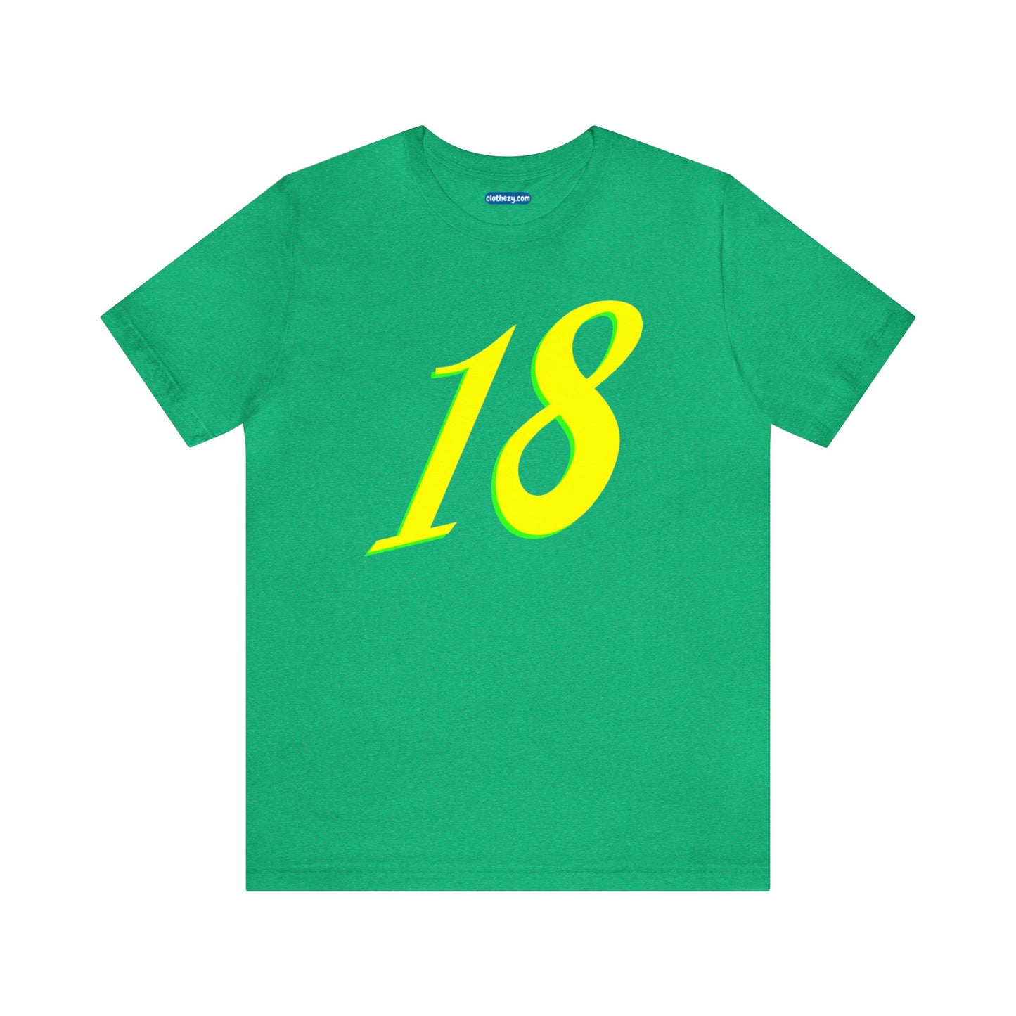 Number 18 Design - Soft Cotton Tee for birthdays and celebrations, Gift for friends and family, Multiple Options by clothezy.com in Green Heather Size Small - Buy Now