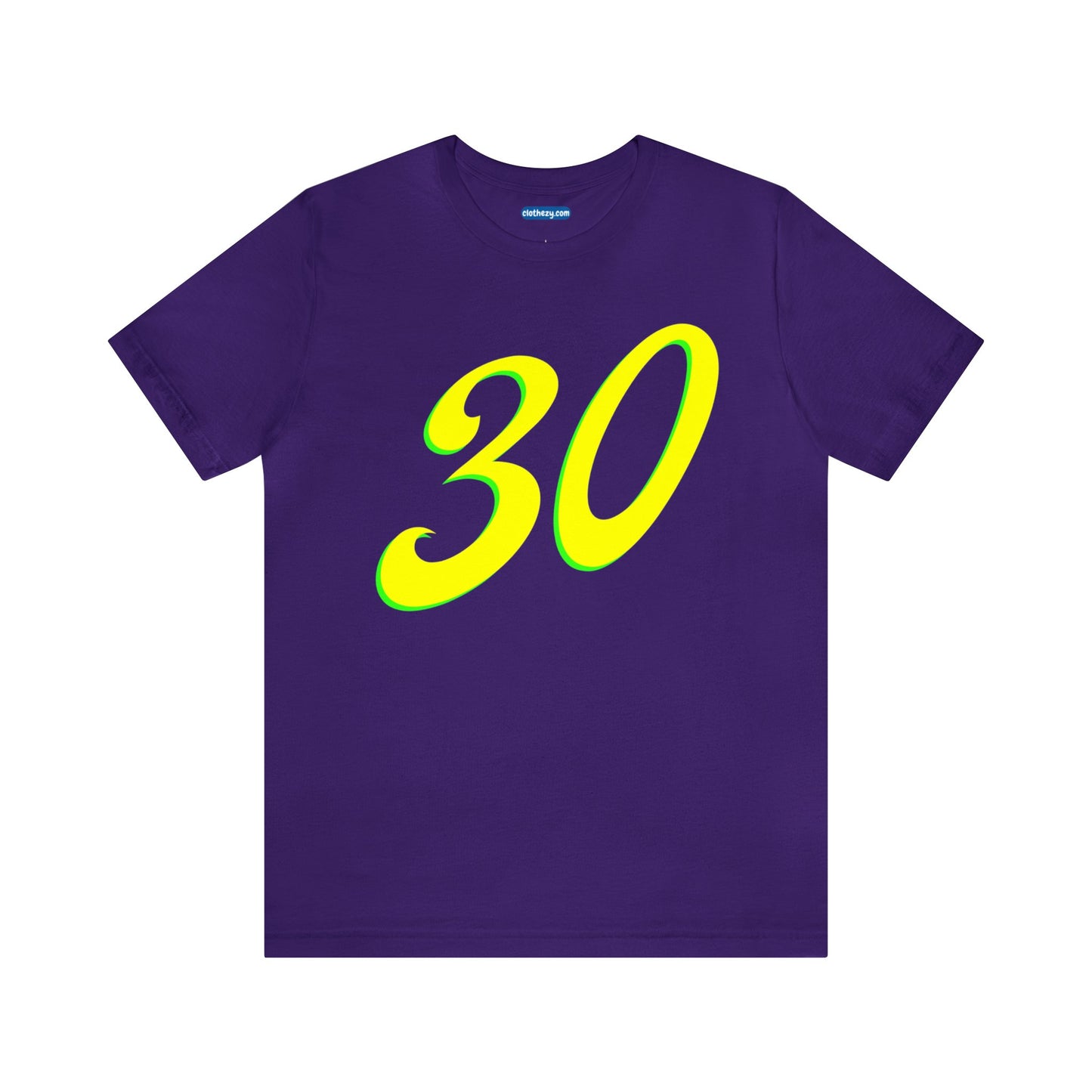 Number 30 Design - Soft Cotton Tee for birthdays and celebrations, Gift for friends and family, Multiple Options by clothezy.com in Purple Size Small - Buy Now