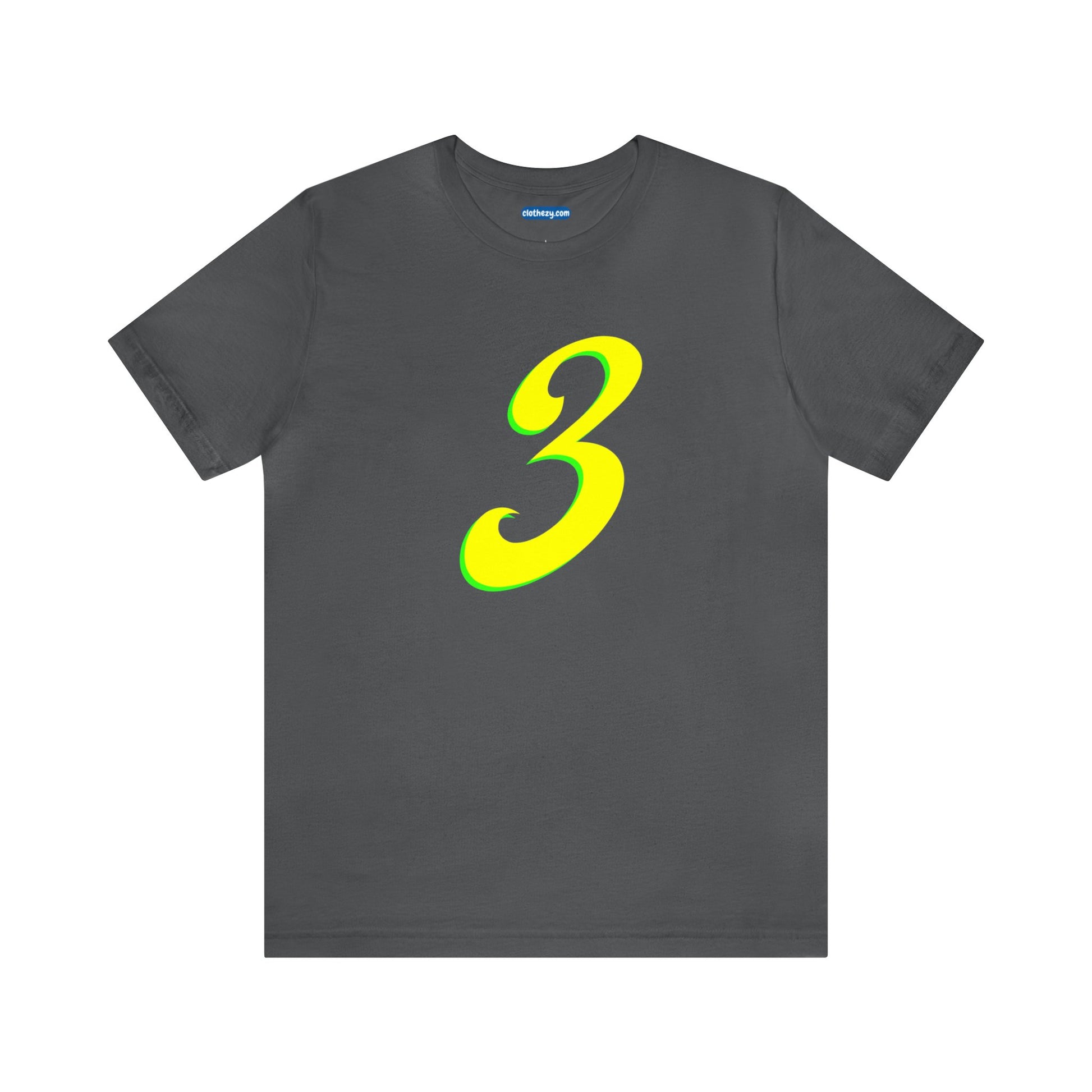 Number 3 Design - Soft Cotton Tee for birthdays and celebrations, Gift for friends and family, Multiple Options by clothezy.com in Black Size Small - Buy Now